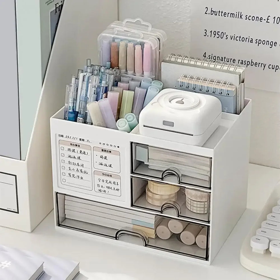 Desktop Organizer with Drawers for Storage
