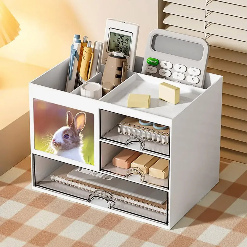 Desktop Organizer with Drawers for Storage