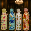 Tropical Floral Print Bottle – Stainless Steel Leakproof Flask (Random Color) - Clarify.pk
