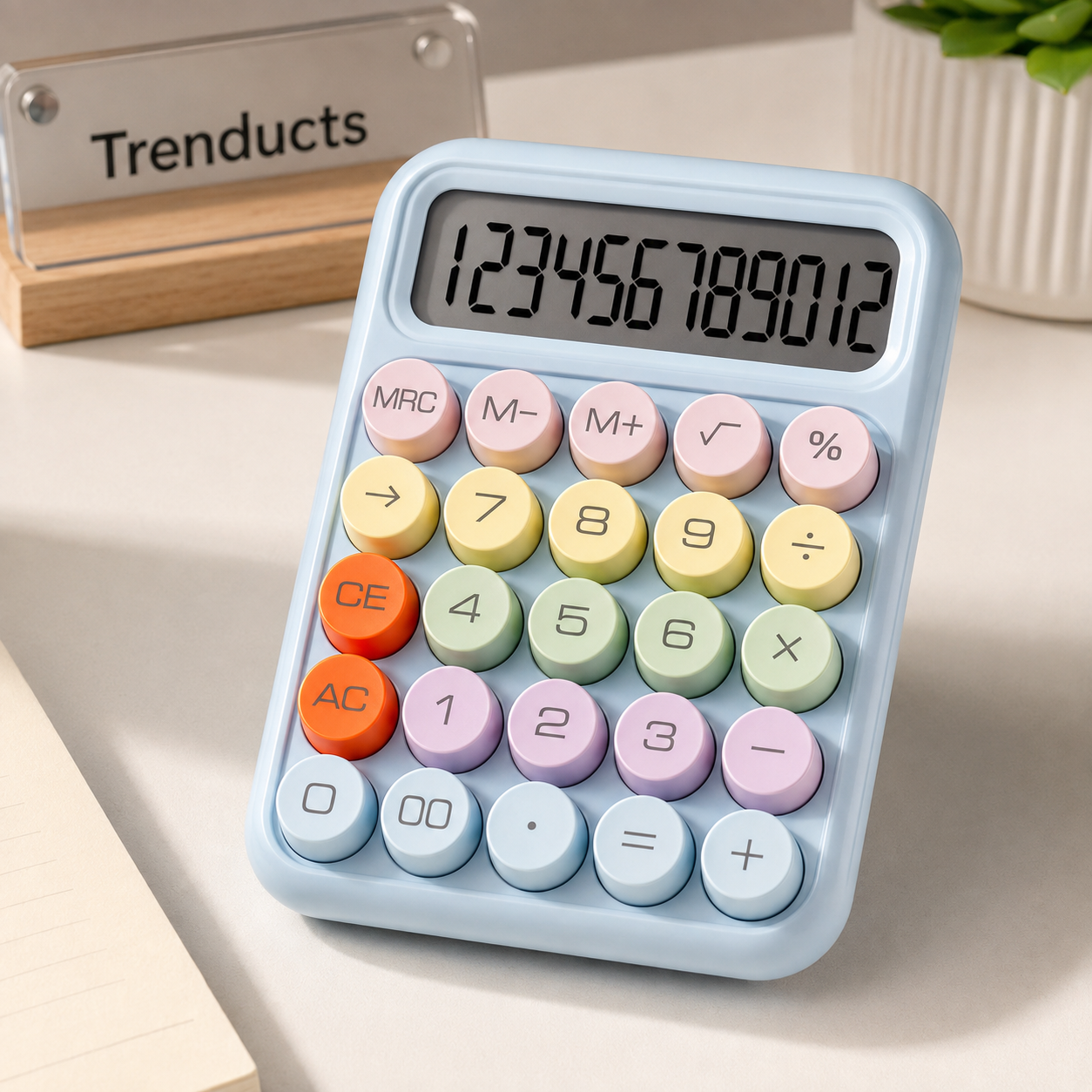 Digital Colorful Calculator with Pastel Keys