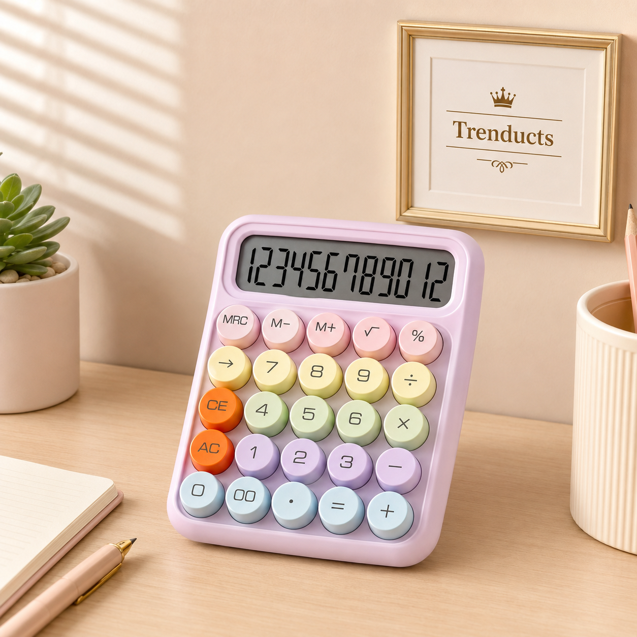 Digital Colorful Calculator with Pastel Keys
