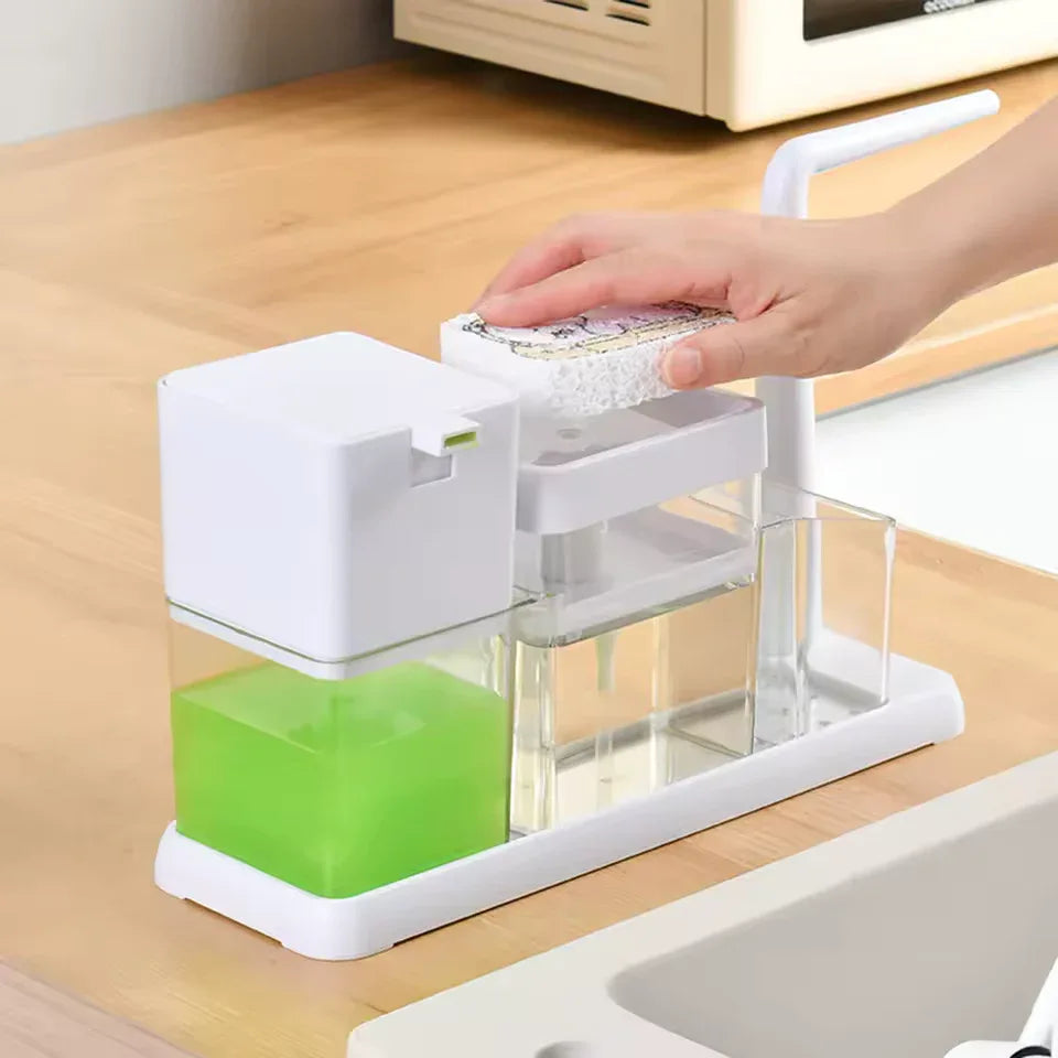 Dish Soap Dispenser Caddy with Brush Holder