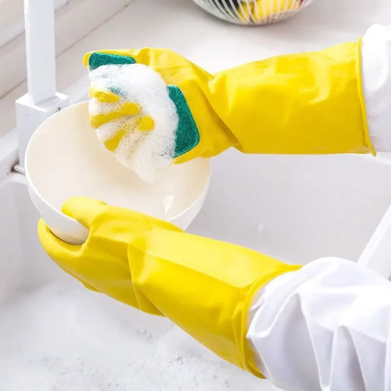 Dishwashing Gloves with Sponge - Durable - Clarify.pk