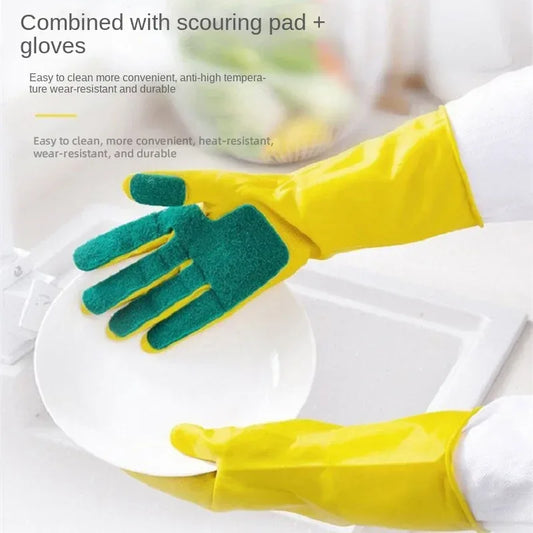 Dishwashing Gloves with Sponge - Durable - Clarify.pk