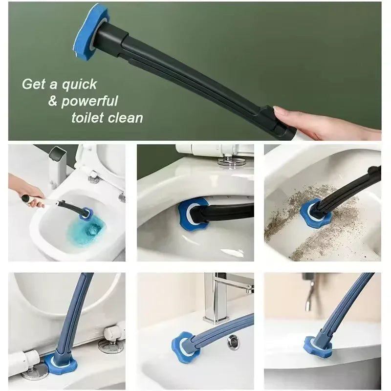Disposable Toilet Cleaning Brush Set with Holder