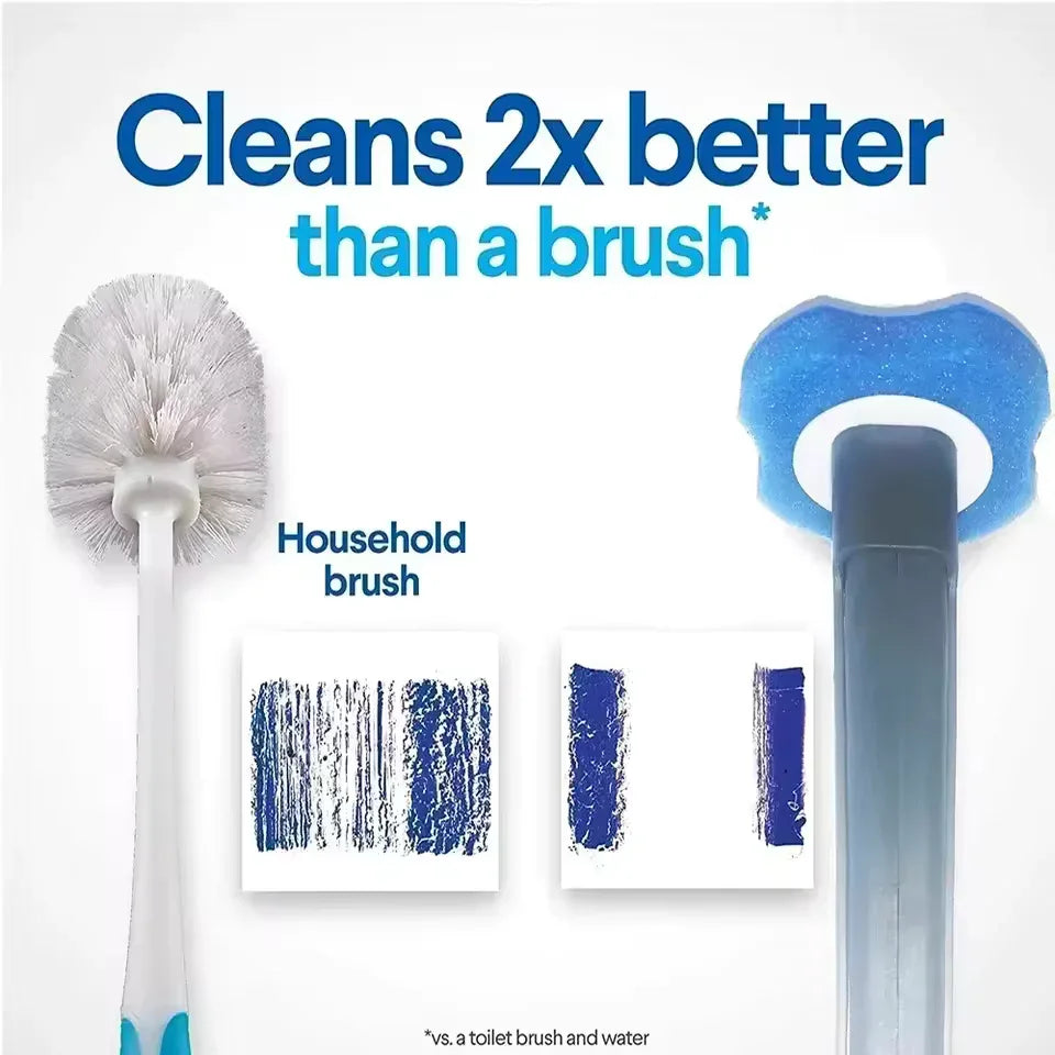 Disposable Toilet Cleaning Brush Set with Holder