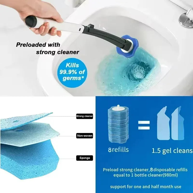 Disposable Toilet Cleaning Brush Set with Holder