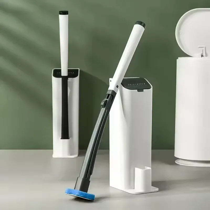 Disposable Toilet Cleaning Brush Set with Holder