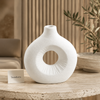 Minimalist Donut White Ceramic Vase