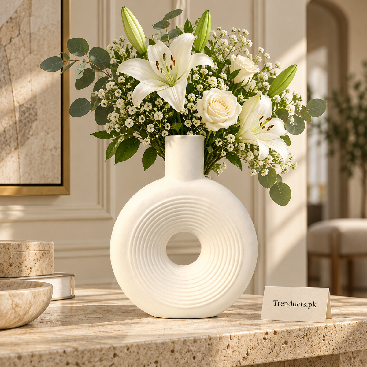 Donut Ring Ceramic Flower Vase