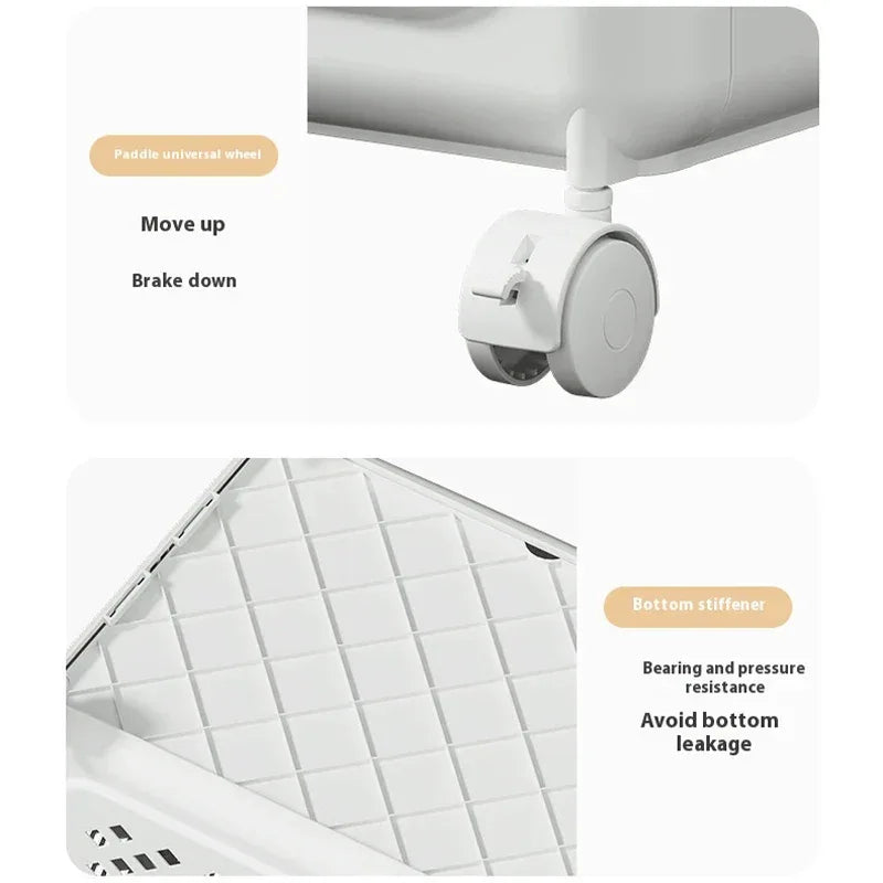 Folding Clothes Storage Basket with Wheels