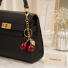 Double Cherry Charm Keychain with Bag Clip