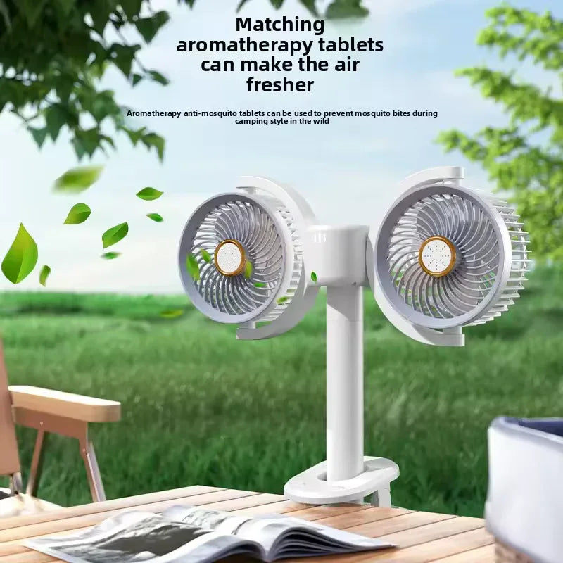 اروما تھراپی کے ساتھ ڈبل ہیڈ ری سرکولیٹنگ فین