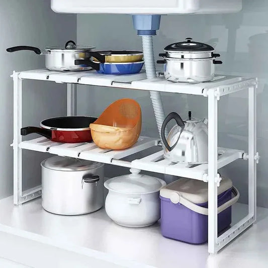 Double Layer Dish Holder for Kitchen Organization - Clarify.pk