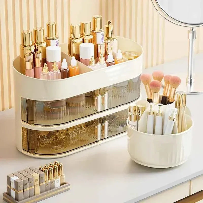 Double Layer Makeup Container for Organized Essentials - Clarify.pk