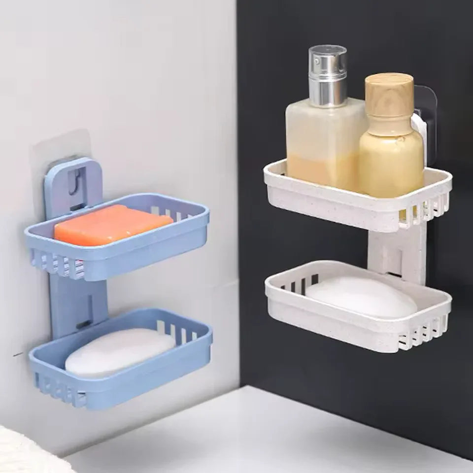 Double Layer Soap Dish Holder for Bathroom
