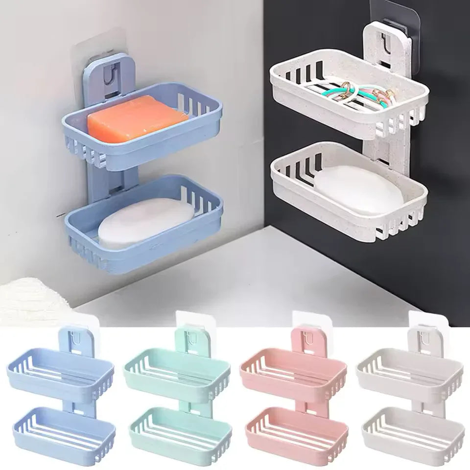 Double Layer Soap Dish Holder for Bathroom