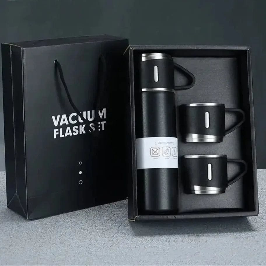 High Quality Food Grade Stainless Steel Vacuum Flask Set for Hot and Cold Drinks - Clarify.pk