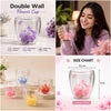 Double-Wall Floral Glass Tumbler
