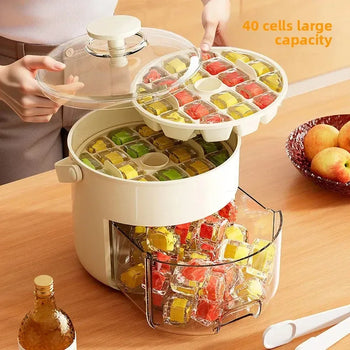 Portable Round Ice Bucket – Drawer Style Large Capacity Ice Tray - Clarify.pk