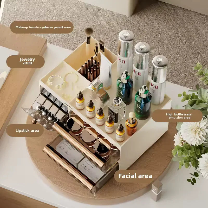 Drawer Style Makeup Organizer with Clear Storage