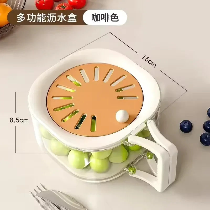 Dust-Proof Fruit Drainer Basket with Stackable Design