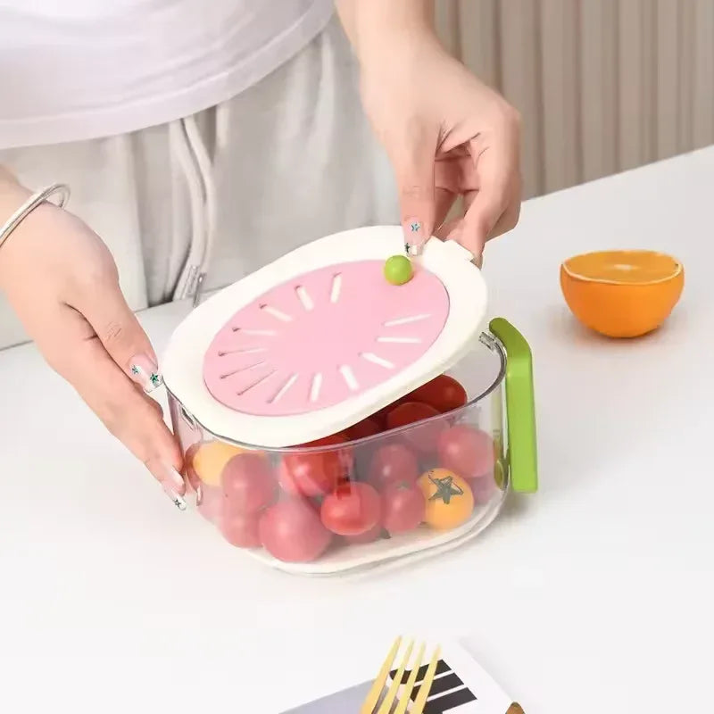 Dust-Proof Fruit Drainer Basket with Stackable Design