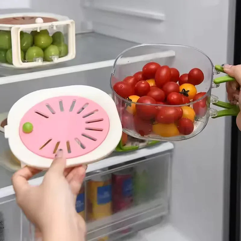 Dust-Proof Fruit Drainer Basket with Stackable Design