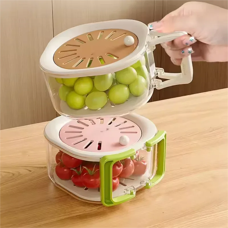 Dust-Proof Fruit Drainer Basket with Stackable Design
