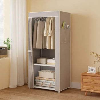 Dustproof Fabric Wardrobe with Shelves - Clarify.pk