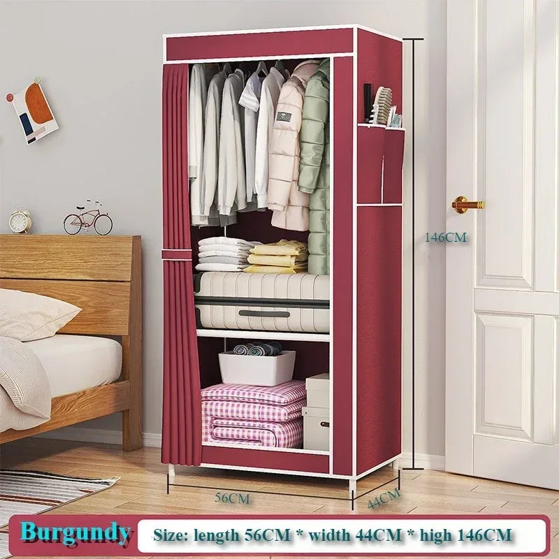 Dustproof Fabric Wardrobe with Shelves