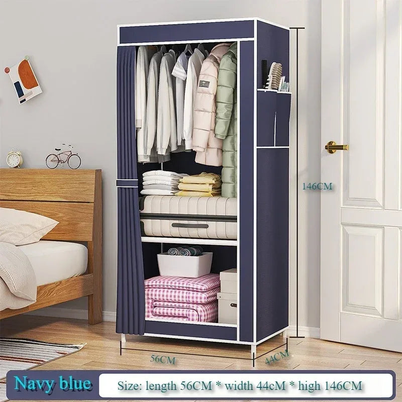 Dustproof Fabric Wardrobe with Shelves - Clarify.pk