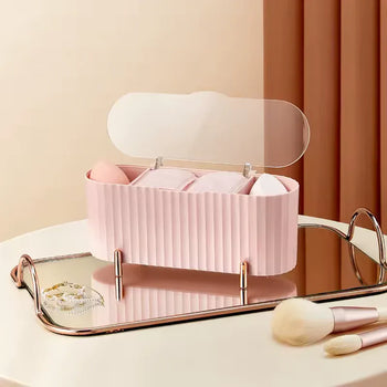 Dustproof Makeup Organizer Box with Lid - Clarify.pk