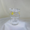 Minimalist Transparent Glass Juice Mug with Straw