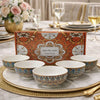 Premium 6 Pcs Bohemian Ceramic Bowl Set - Hand-Painted Gift Box - Trenducts.pk