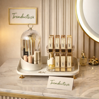 Rotating Luxury Cosmetic Organizer – 360° Vanity Station AJF