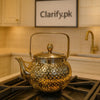 Premium Hammered Golden Stainless Steel Tea Kettle - Clarify.pk