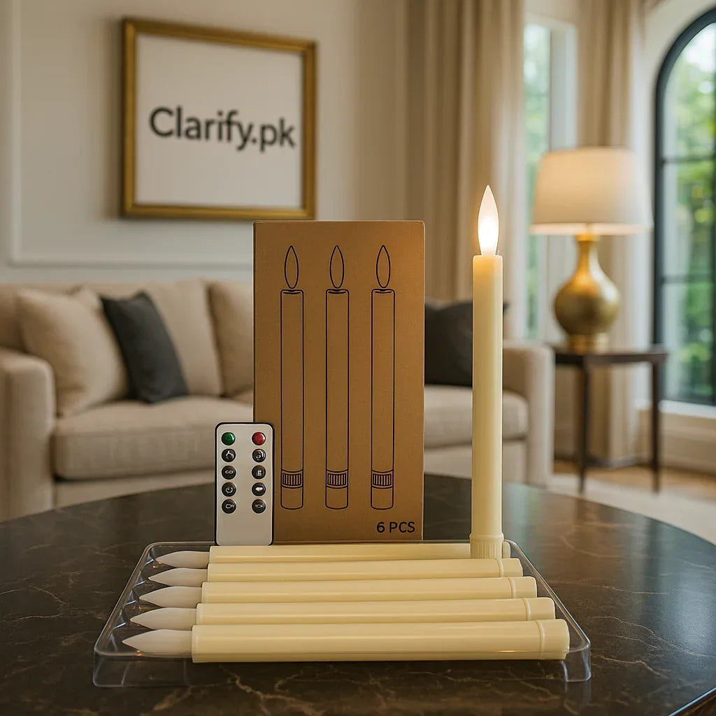 LED 6pcs Candle Set with Remote – Flameless Decorative Candles - Clarify.pk