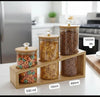 Premium Glass Storage Jar Set with Wooden Stand – Luxury Kitchen Organizer - Clarify.pk