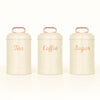 Vintage Metal Kitchen Canister Set – Tea, Coffee, & Sugar Trio MJ