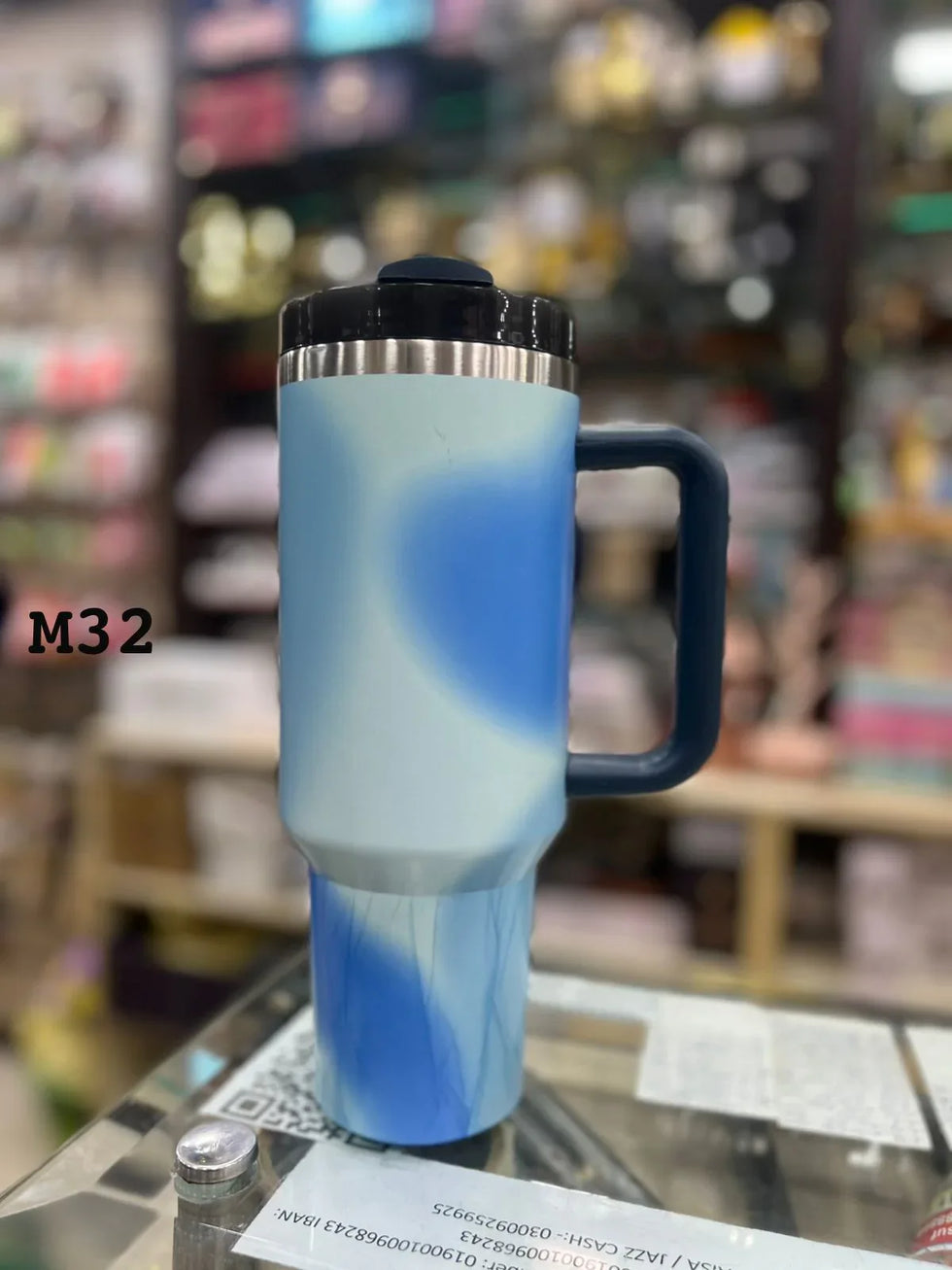 پریمیم بلیو ویو گریڈینٹ 40oz ٹمبلر - 1200ml پانی کی بوتل