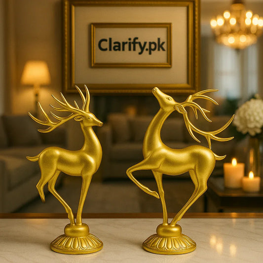 2pcs Dancing Deer Showpiece – Elegant Home Décor - Clarify.pk