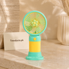Mini Rechargeable Handheld Fan – Portable Floral Design USB Fan with & Desktop Stand