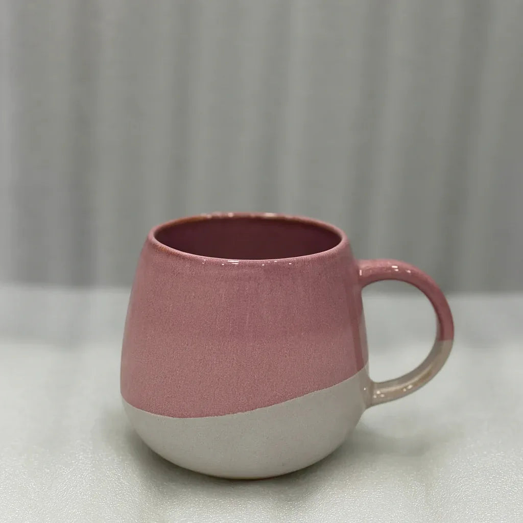 Two-Tone Ceramic Mug – Elegant Pink & White Cup - Clarify.pk