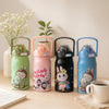 Stylish Cartoon Stainless Steel Water Bottle – Leak-Proof (Random Design) - Clarify.pk