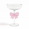 Luxury Glass Dessert Cup with Pink Bow Stem - Clarify.pk