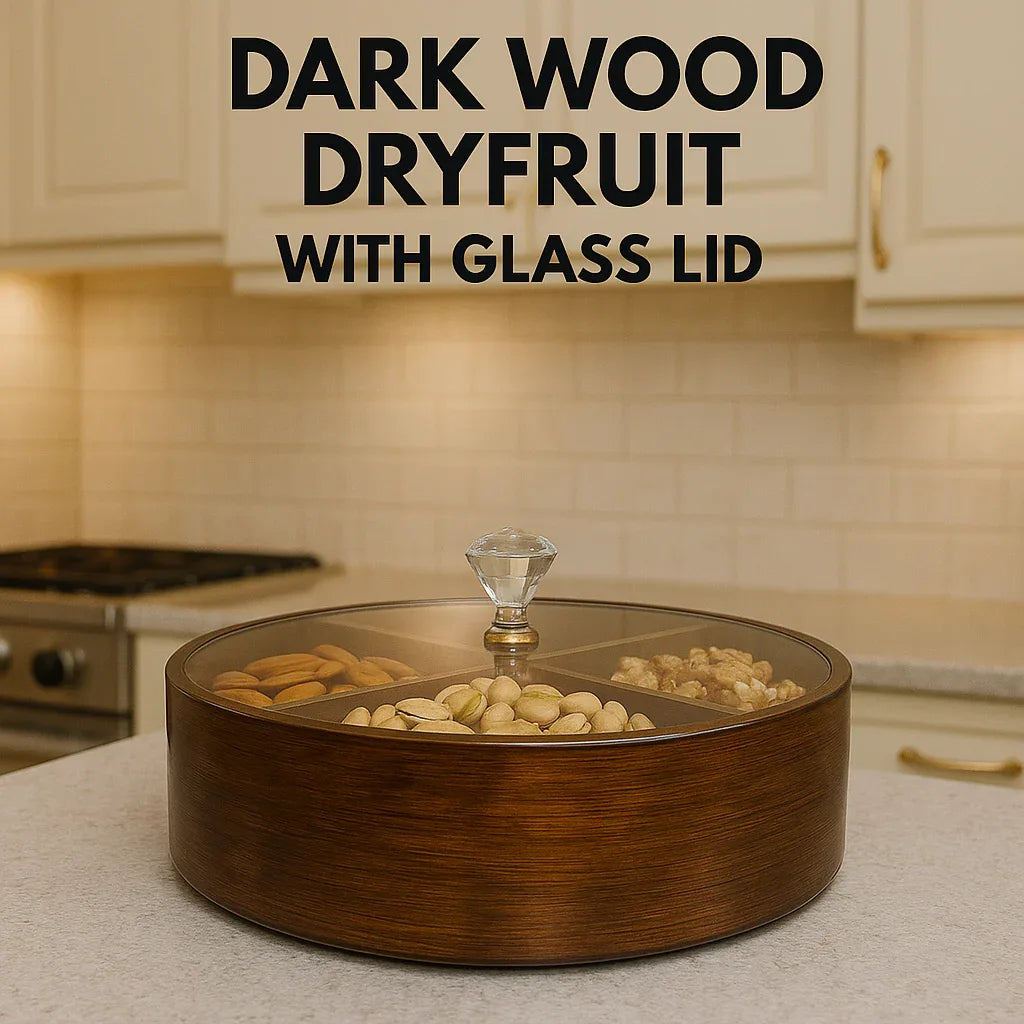 Premium Wooden Dry Fruit Box with Glass Lid - Clarify.pk