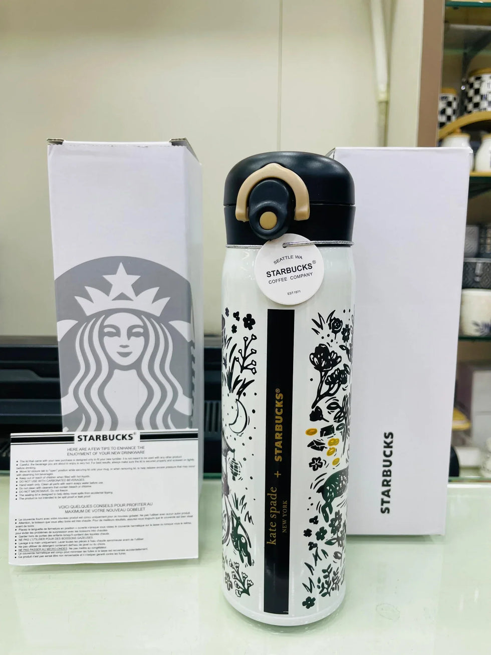 Starbucks Kate Spade Floral Stainless Steel Bottle - Premium Edition