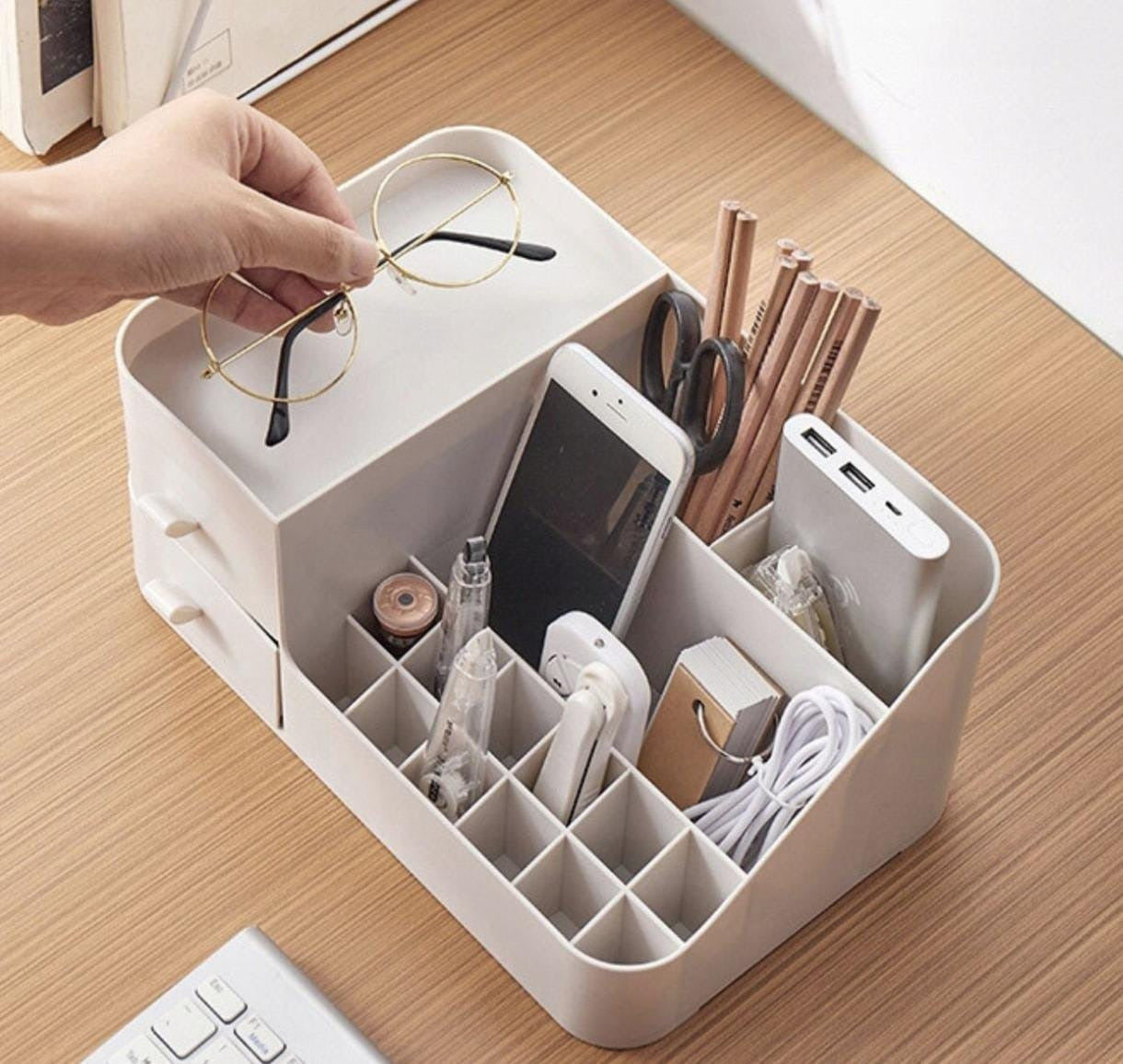 Multipurpose Desktop Makeup Organizer - Luxury Skincare & Cosmetic Storage with Drawers - Trenducts.pk