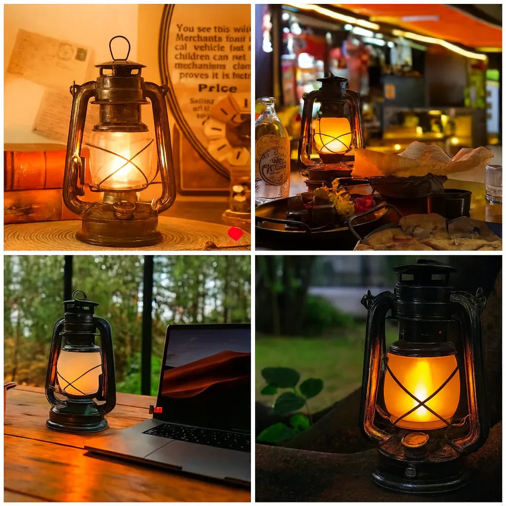 Vintage Kerosene Lamp – European Windbreak Metal & Glass Portable Light - Clarify.pk